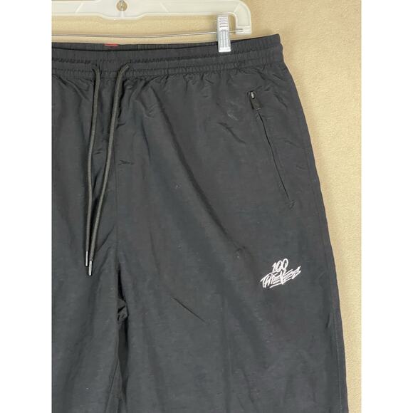 100 Thieves Pants Mens XL Black Foundations Nylon Straight Leg Ankle Zip Relaxed - Picture 2 of 16